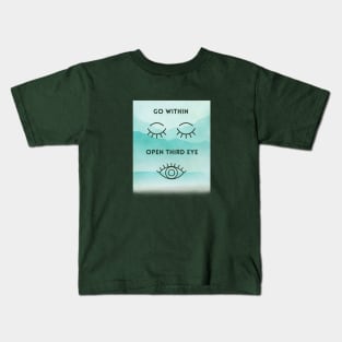 Go Within Open Third Eye Spiritual - Watercolor Mountain Spiritual Awakening Mindfulness Meditation Zen Yoga Kids T-Shirt